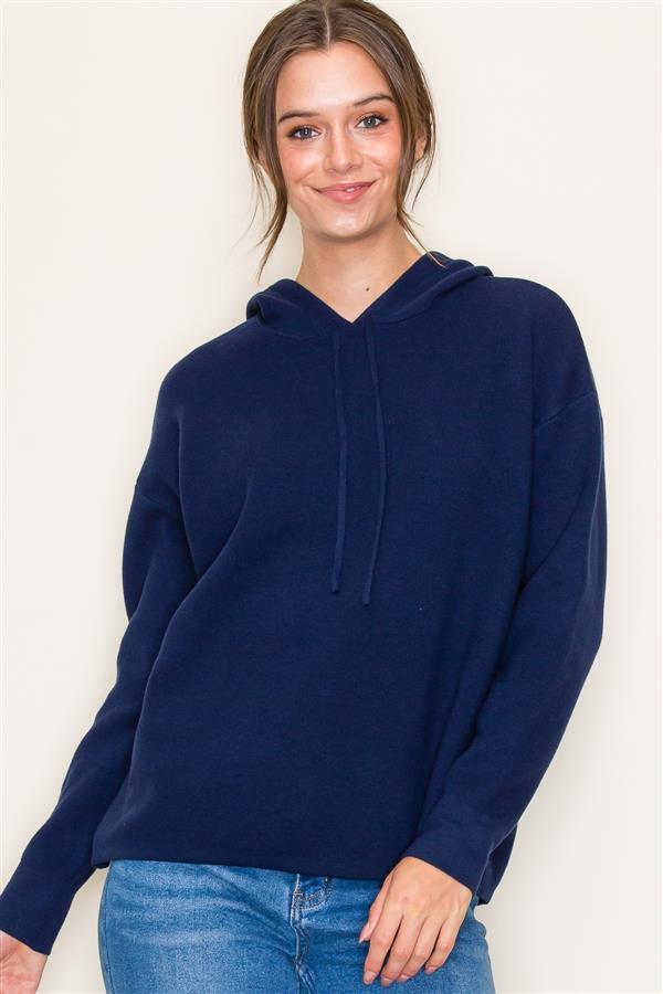 Navy Drawstring Sweater