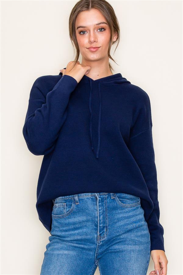 Navy Drawstring Sweater