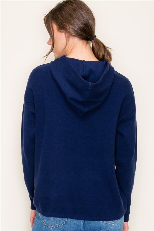 Navy Drawstring Sweater