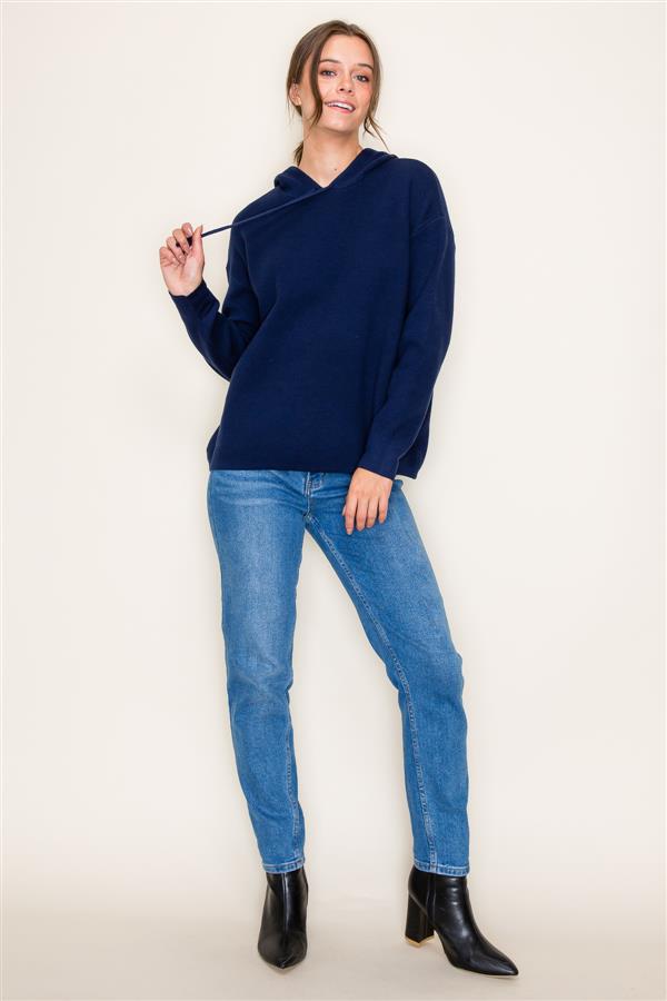 Navy Drawstring Sweater