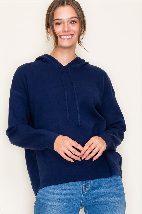 Navy Drawstring Sweater