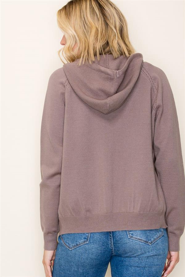 Dark Mocha Zip Sweater