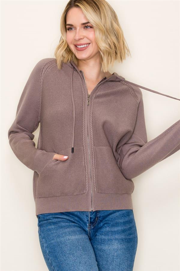 Dark Mocha Zip Sweater