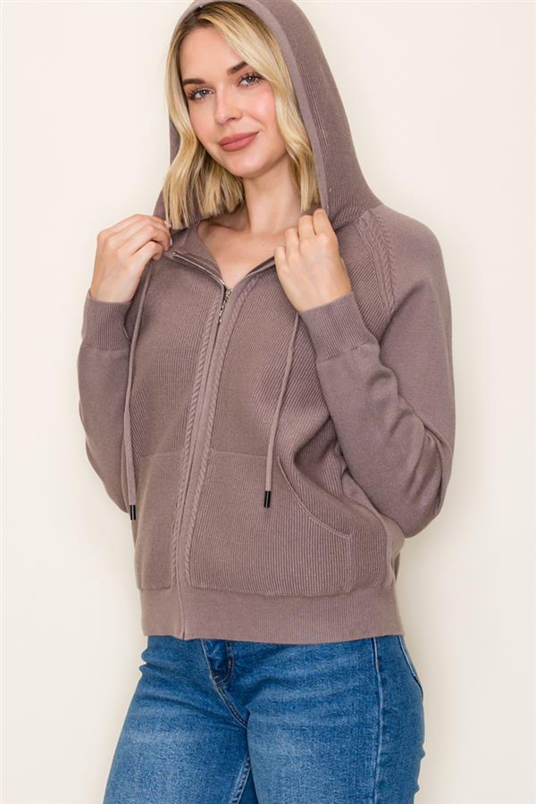 Dark Mocha Zip Sweater