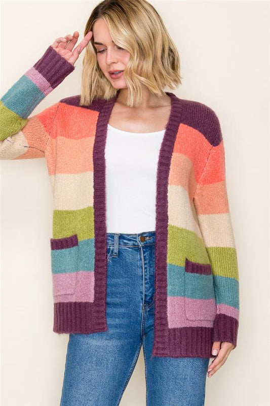 Plum Orange Multi Sweater