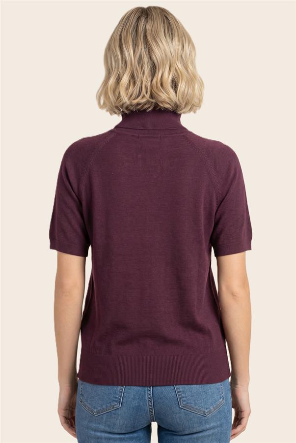 Plum Short Sleeve Turtleneck
