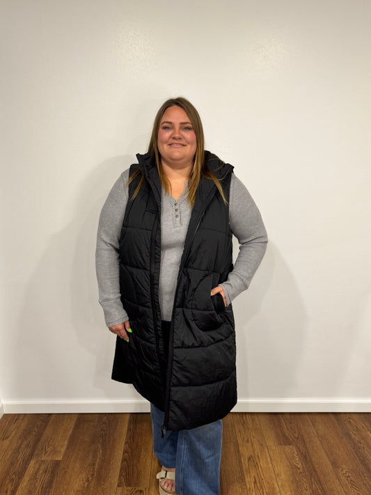 Tribal Black Quilted Vest