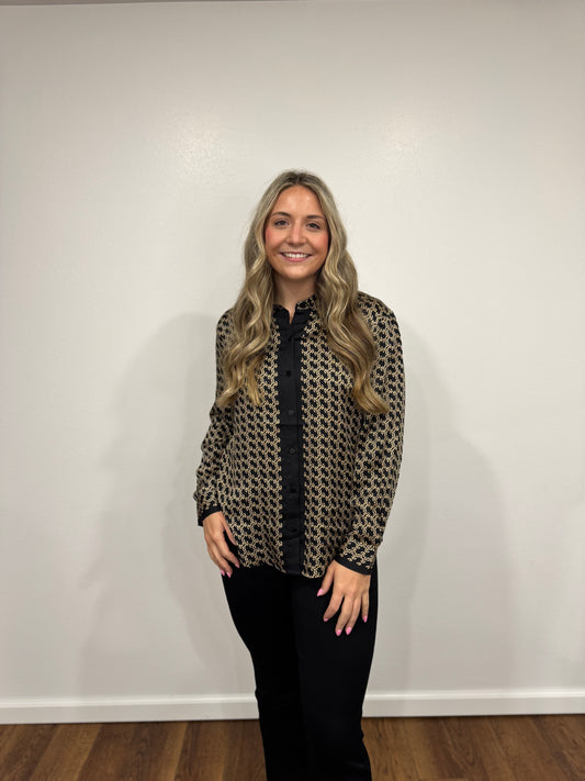 Liverpool Black Gold Blouse
