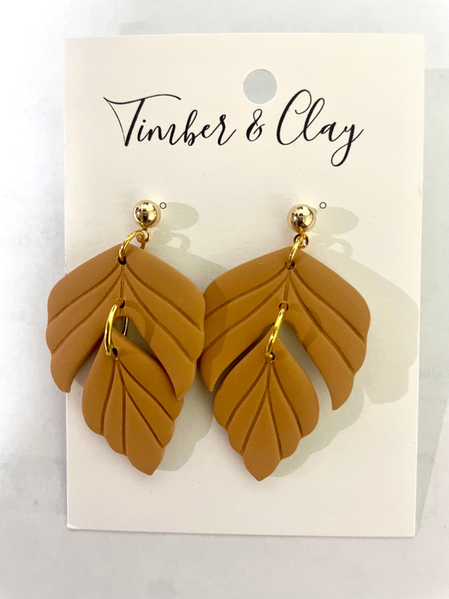 Leafy Dangle Earring - Mustard