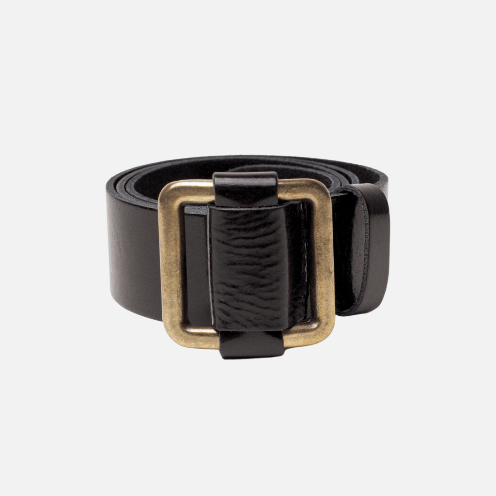 Pelle | Adjustable Gold Buckle Leather Slide Belt Women