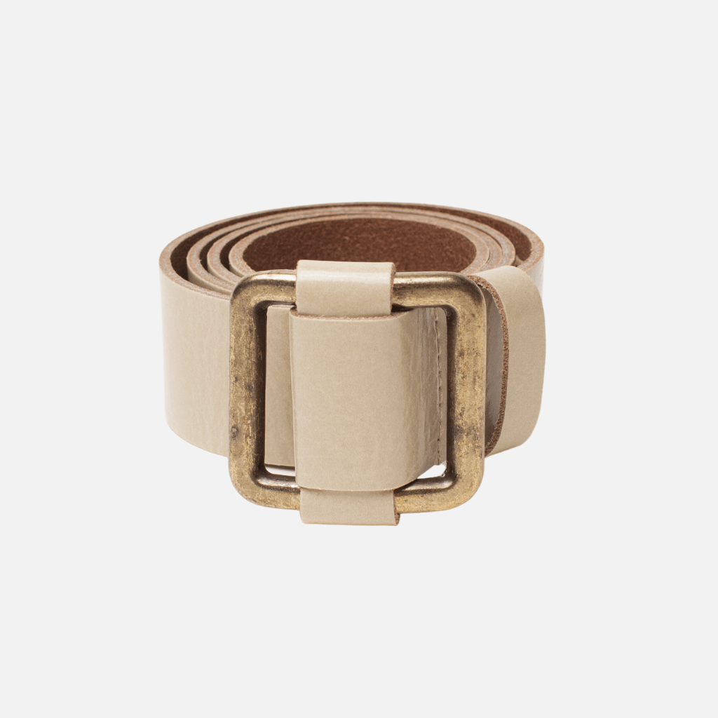 Pelle | Adjustable Gold Buckle Leather Slide Belt Women