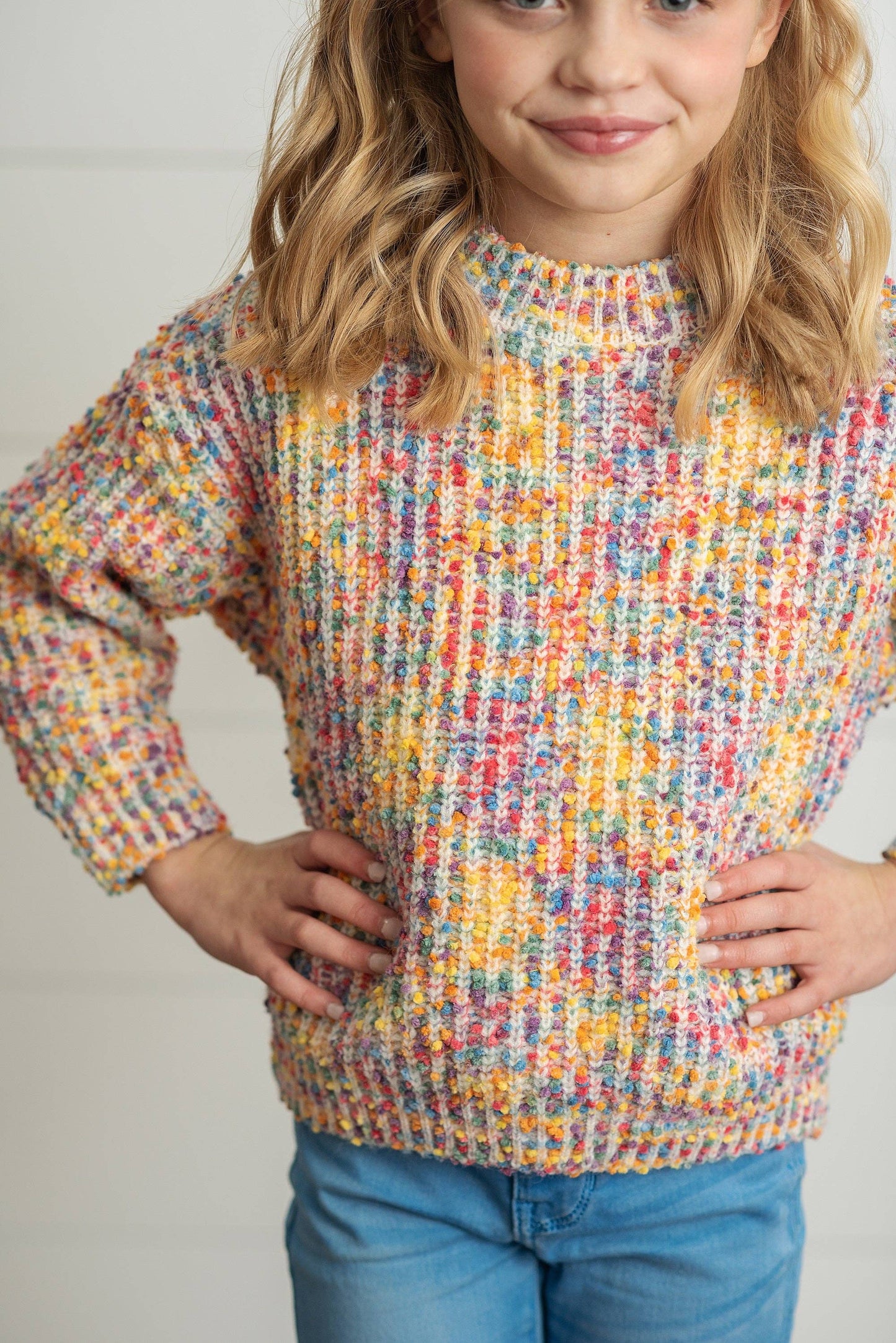 Kids Rainbow Confetti Sweater