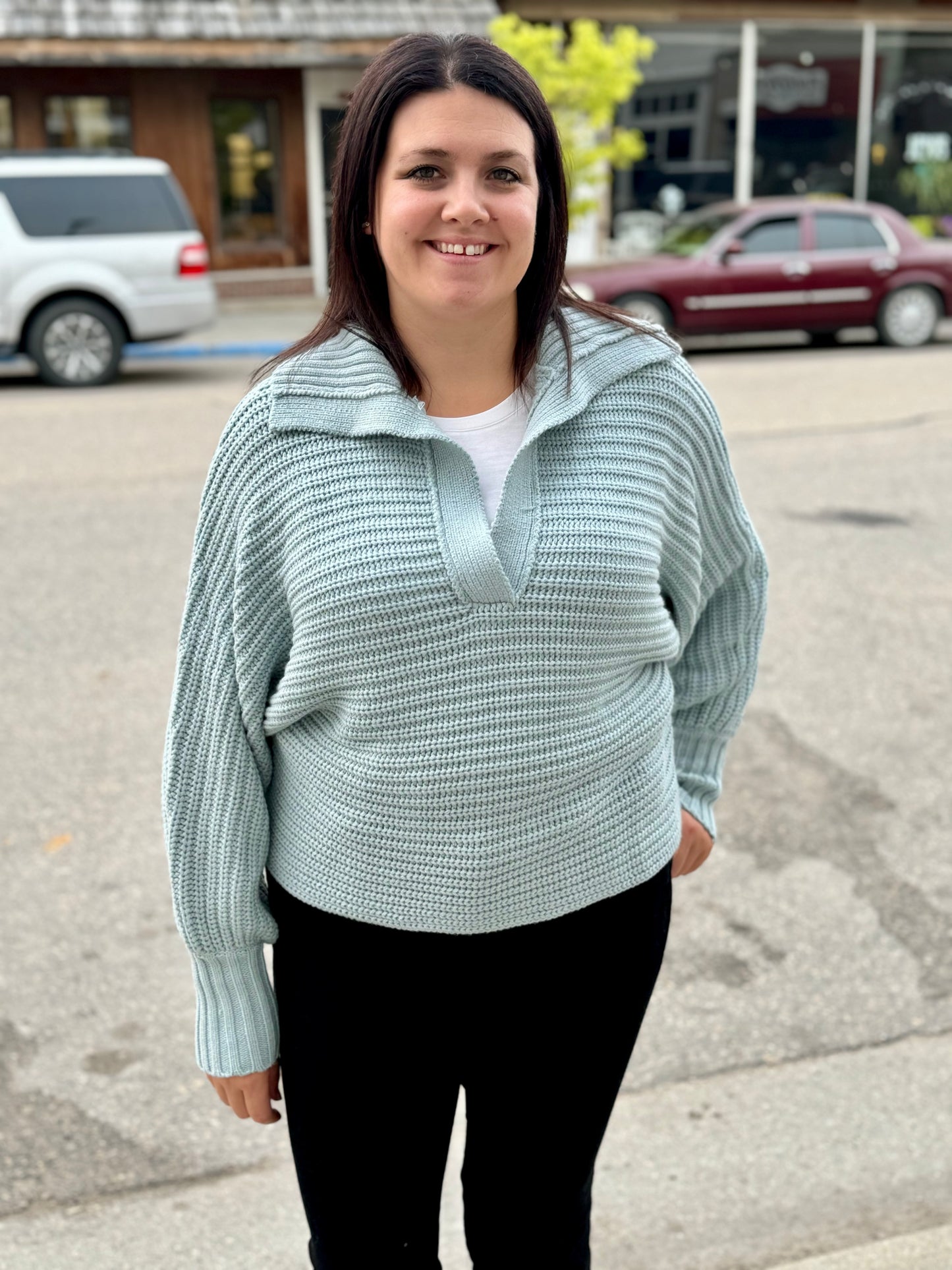 Soft Green VNeck Sweater