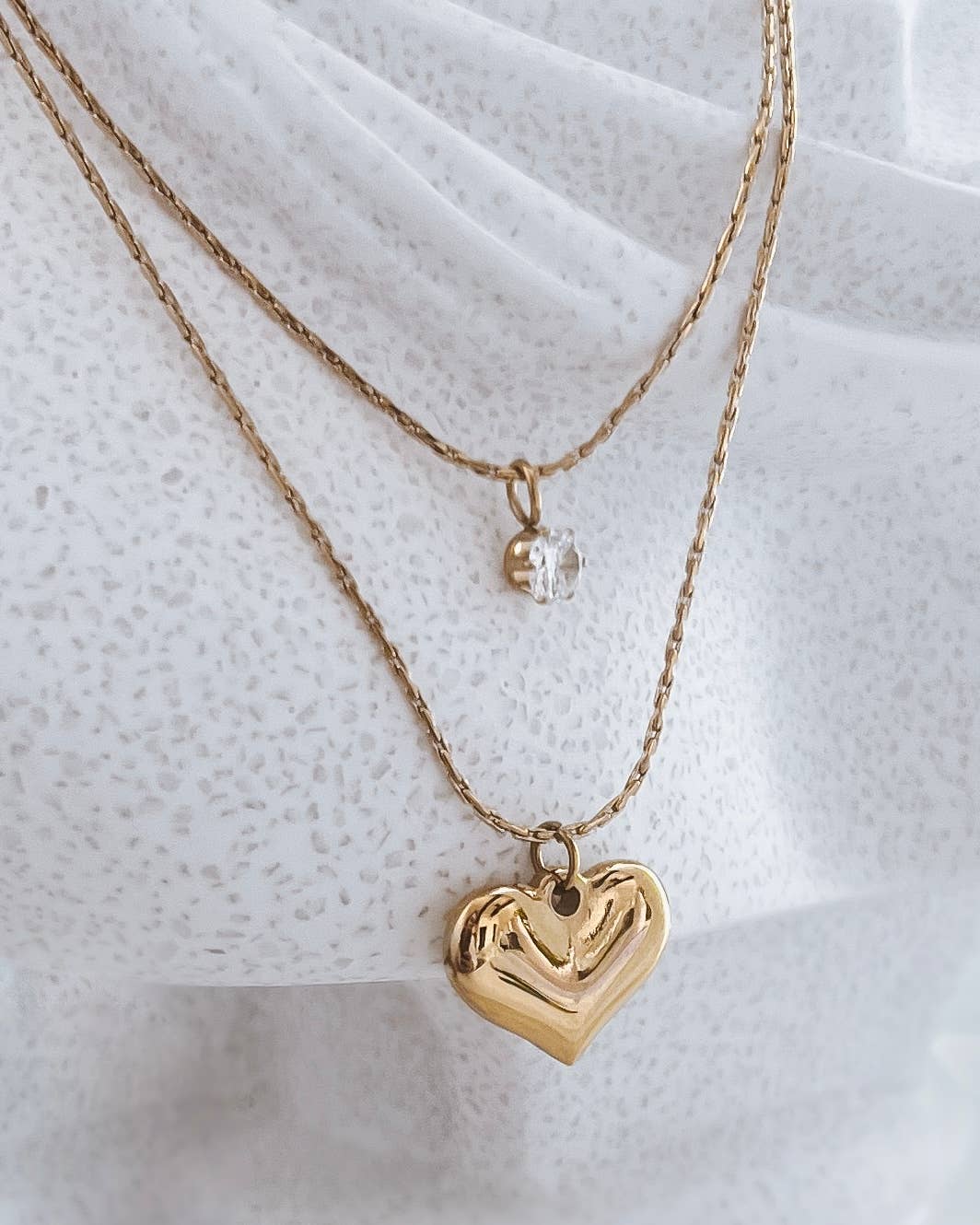 Amara Heart And Diamond Necklace