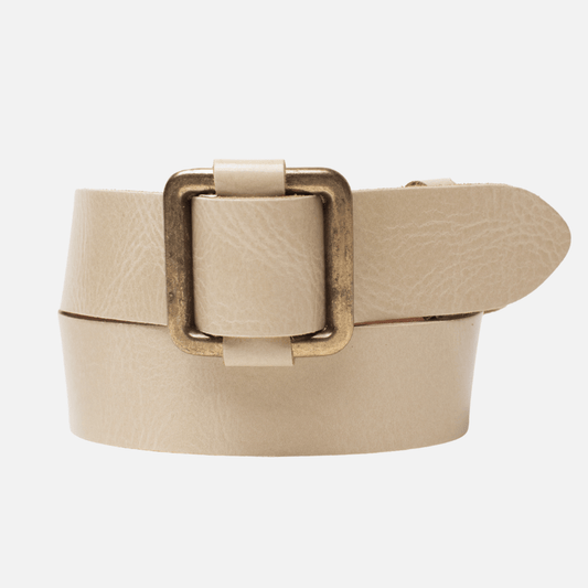 Pelle | Adjustable Gold Buckle Leather Slide Belt Women