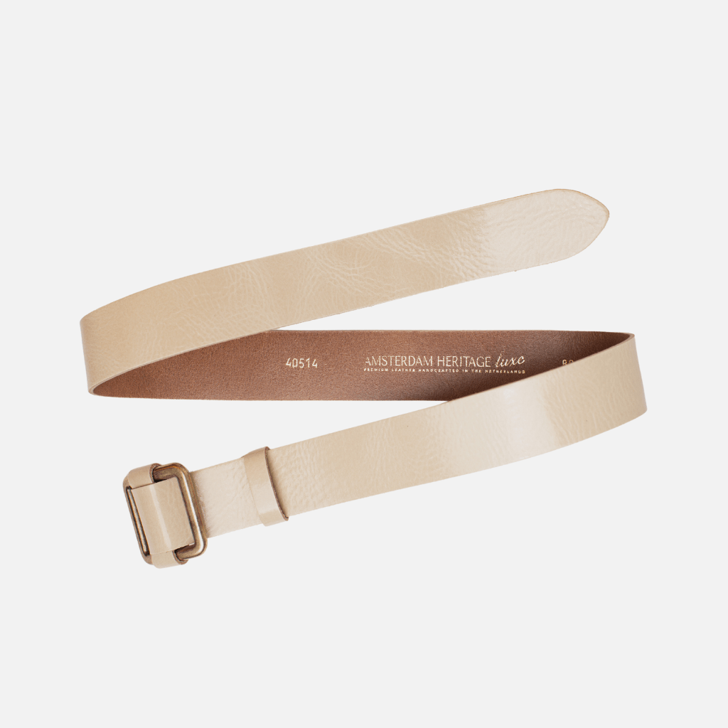 Pelle | Adjustable Gold Buckle Leather Slide Belt Women