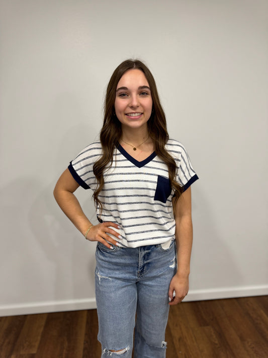 Navy Vneck Shirt