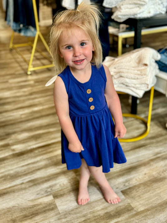 Kids Maisie Dress - Skipper Blue