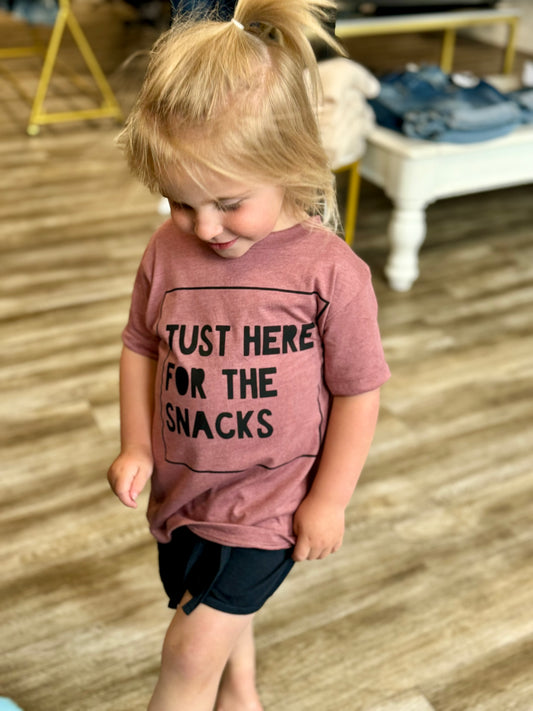 KIDS Just Here For The Snacks Tshirt