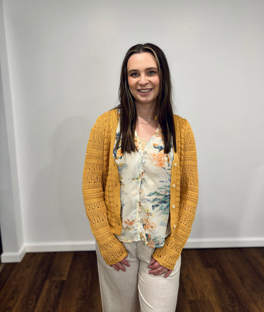 Apricot Crochet Cardigan