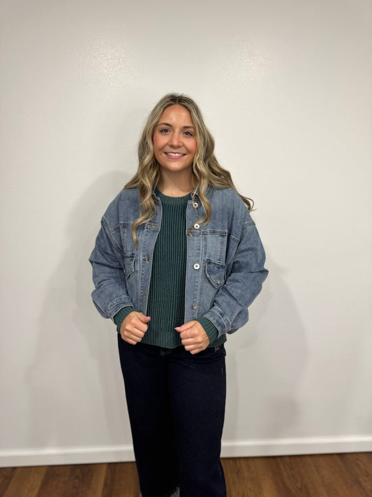 Tribal Sleeve Friendly Jean Jacket