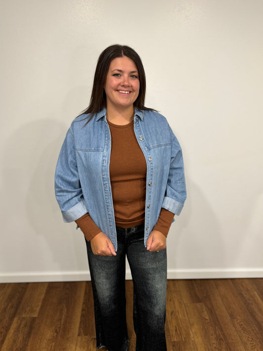 Elan Denim Wash Shacket