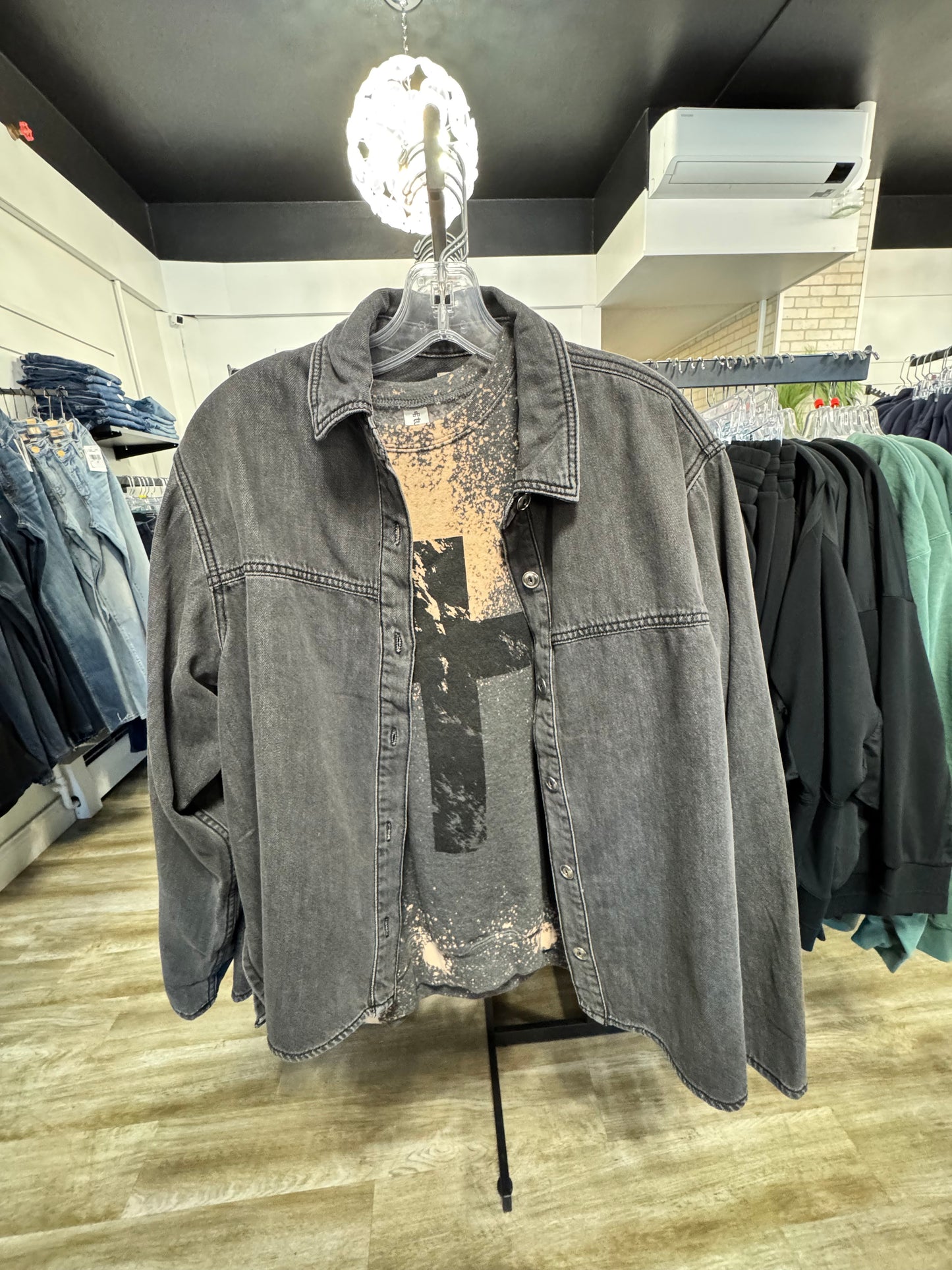 Elan Black Wash Shacket