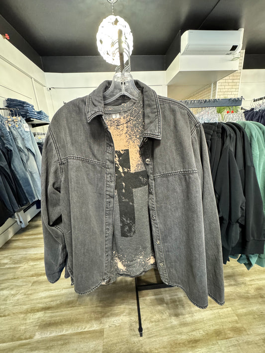 Elan Black Wash Shacket