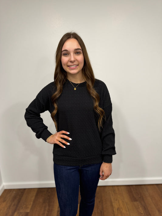 Black Textured Top