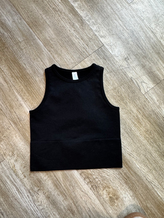 KIDS Black Crop Tank
