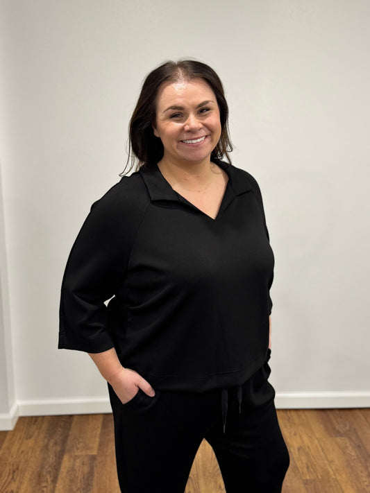 Tribal Henley Shirt Black