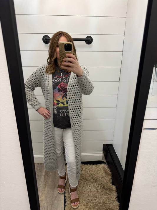 Elan Long Grey Cardigan