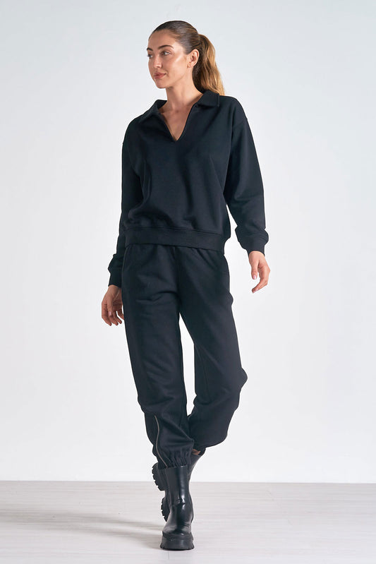 Black Vneck Sweatshirt