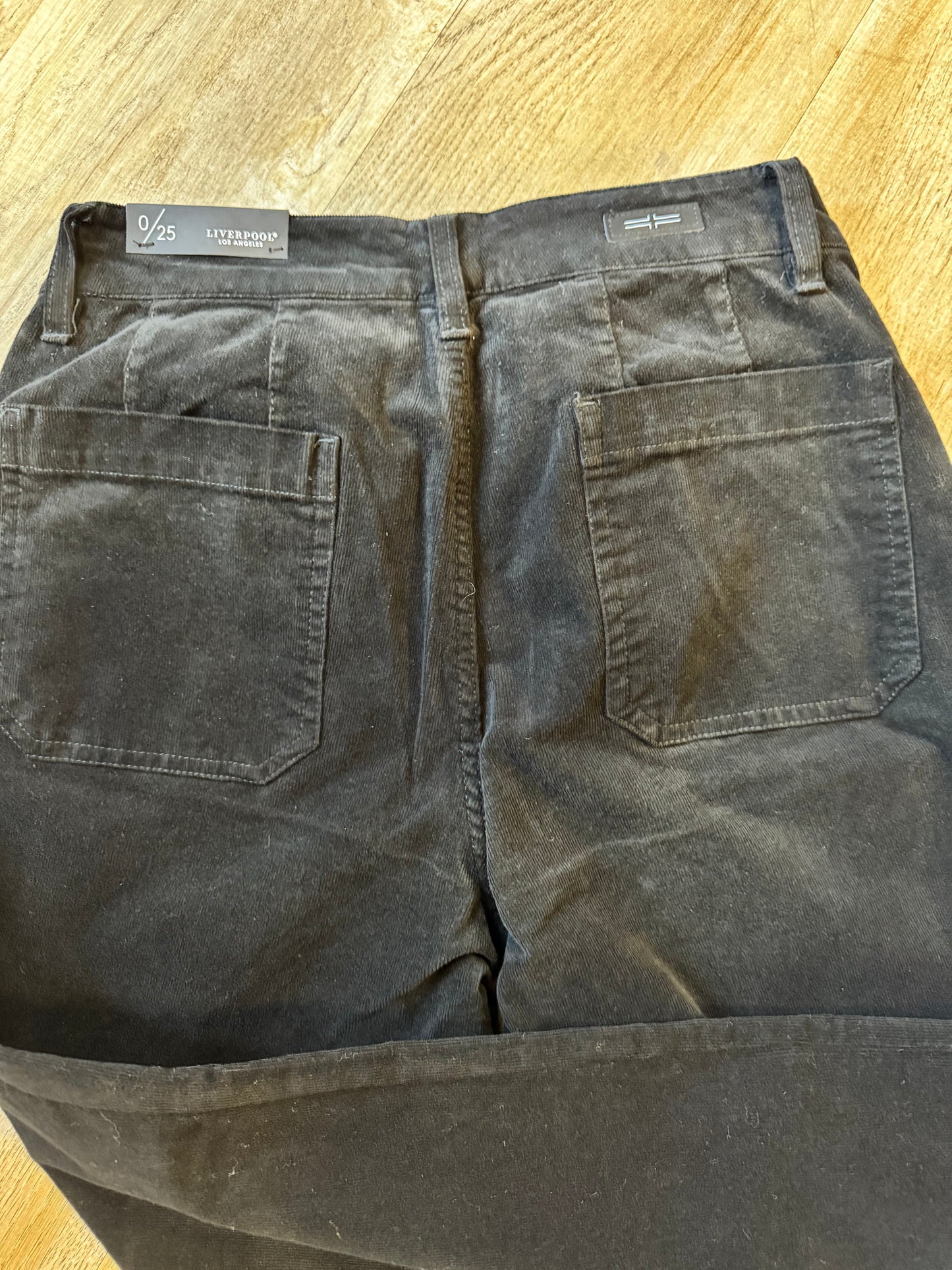 Liverpool Black Corduroy Wide Leg Pant