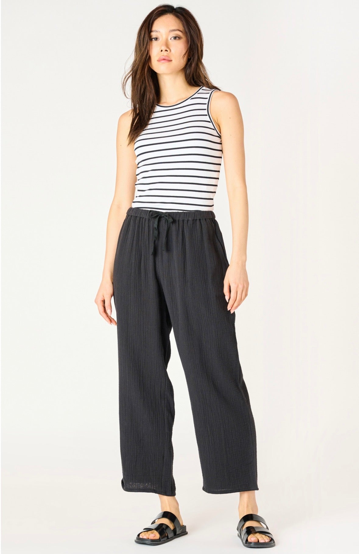 Black Textured Pant