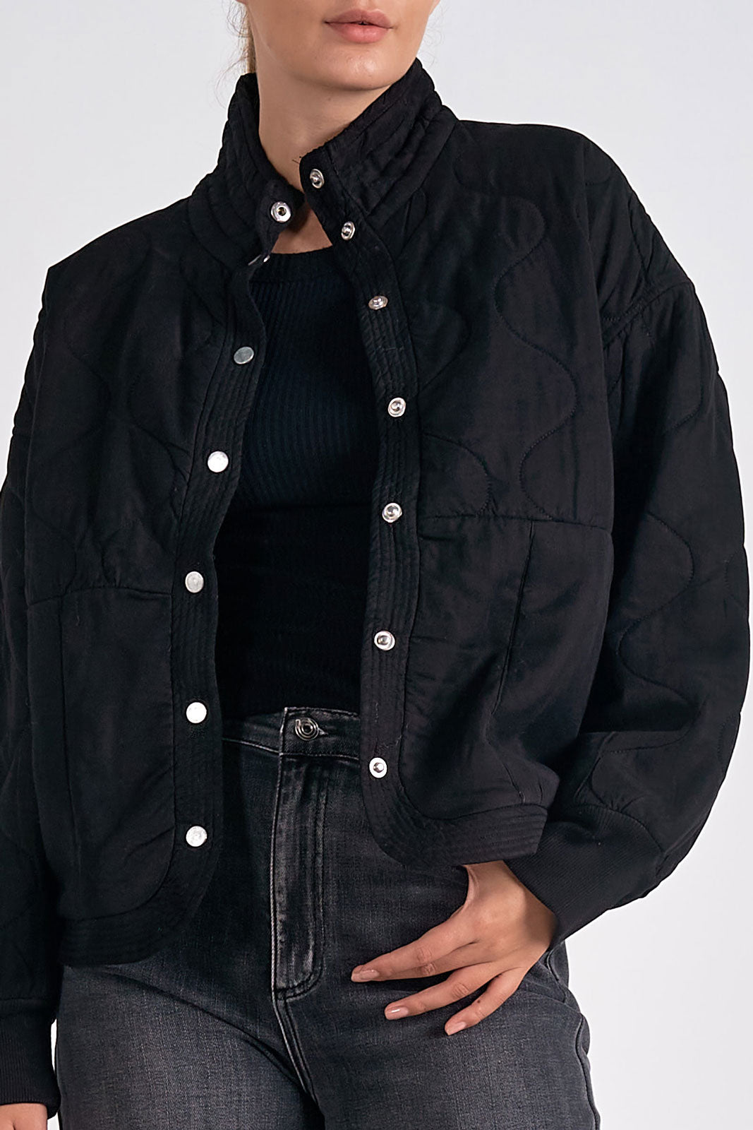 Elan Quilted Black Jacket