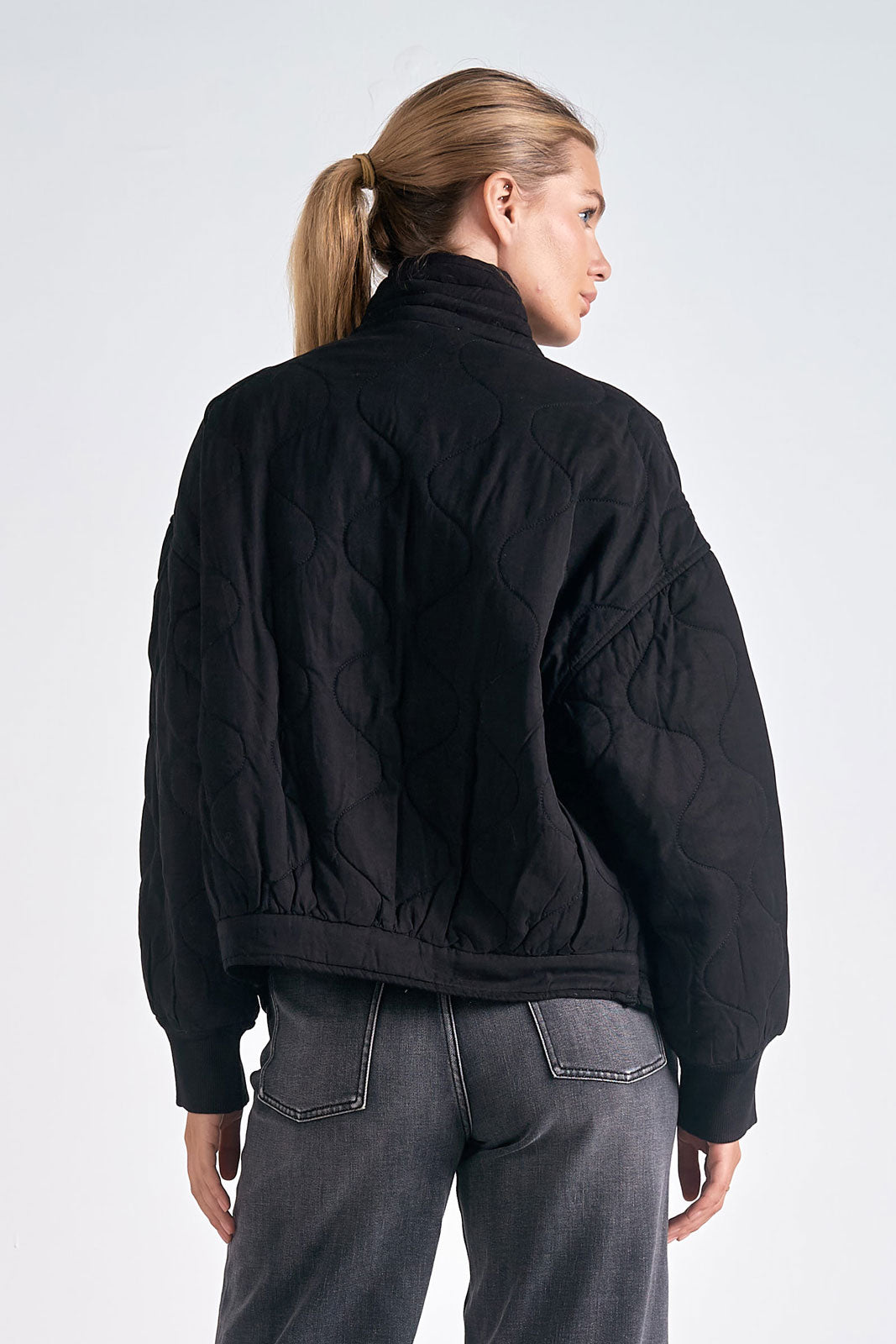 Elan Quilted Black Jacket