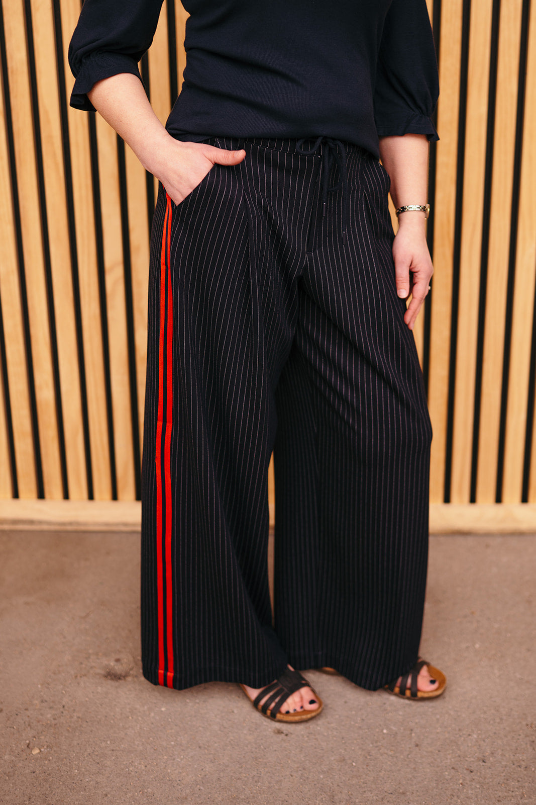 Liverpool Pleated Stripe Trouser