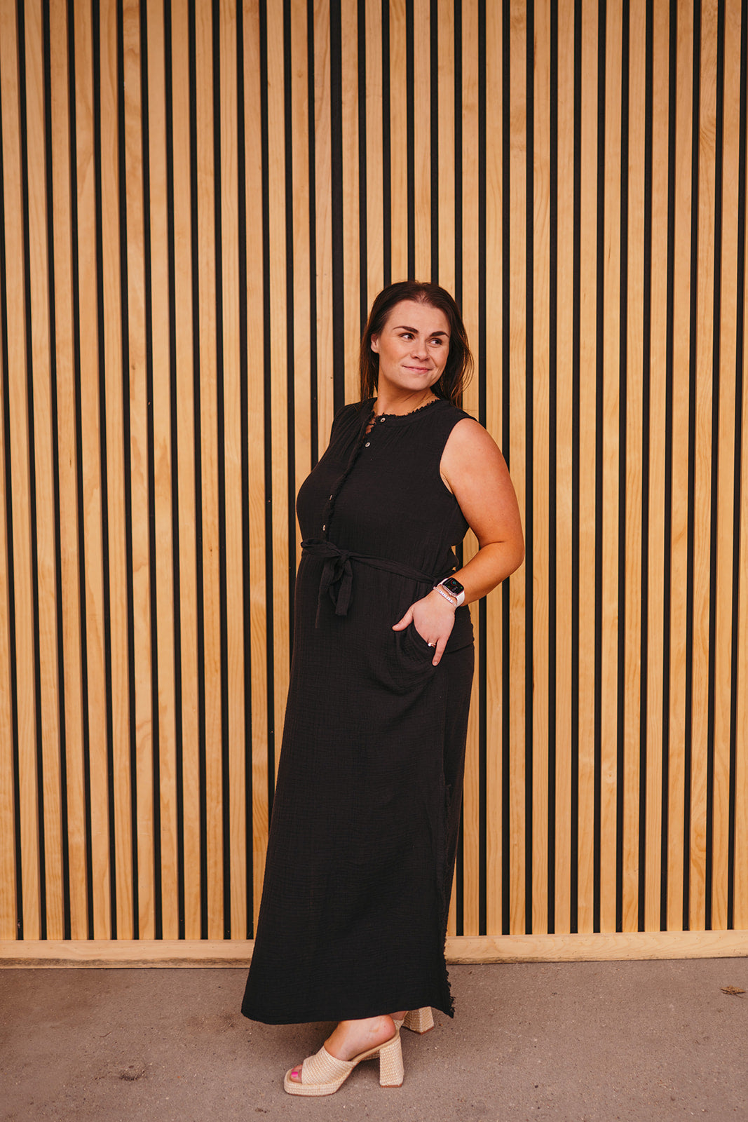 Tribal Black Maxi Dress