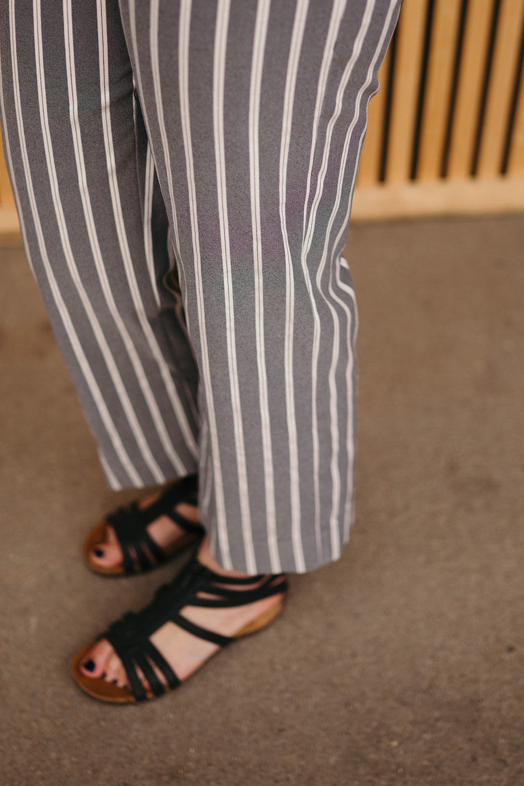 Tribal Grey Stripe Crop Pant