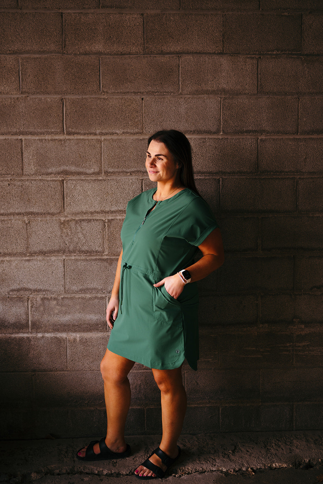 Tribal Green Cinch Dress