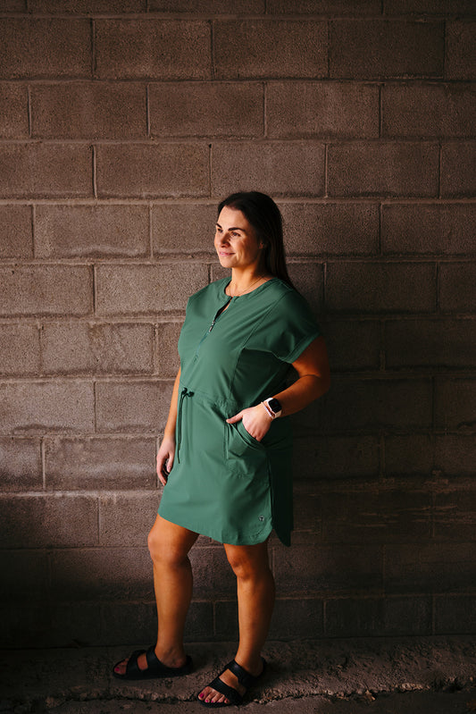 Tribal Green Cinch Dress