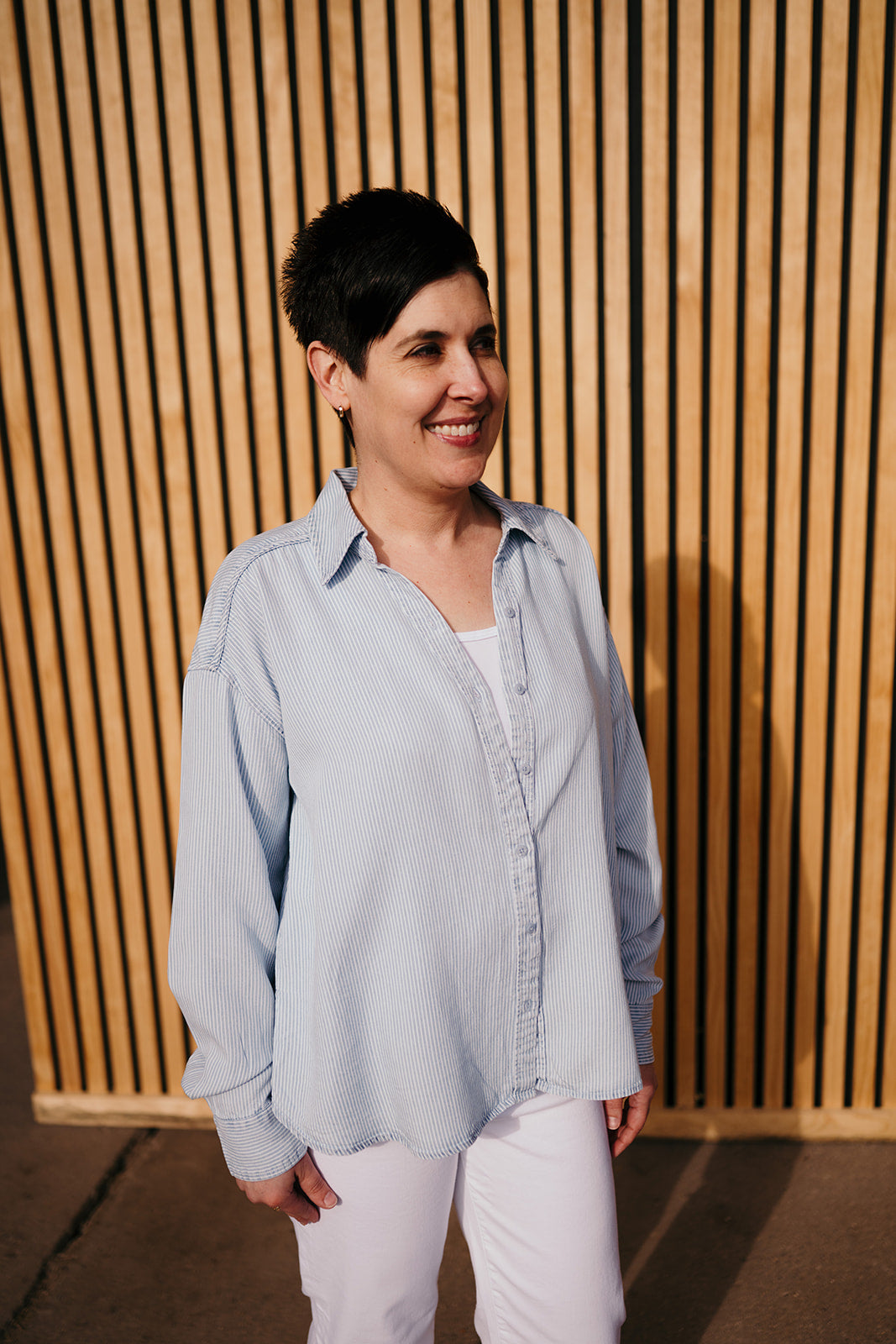 DEX Coastal Blue Blue Stripe Shirt
