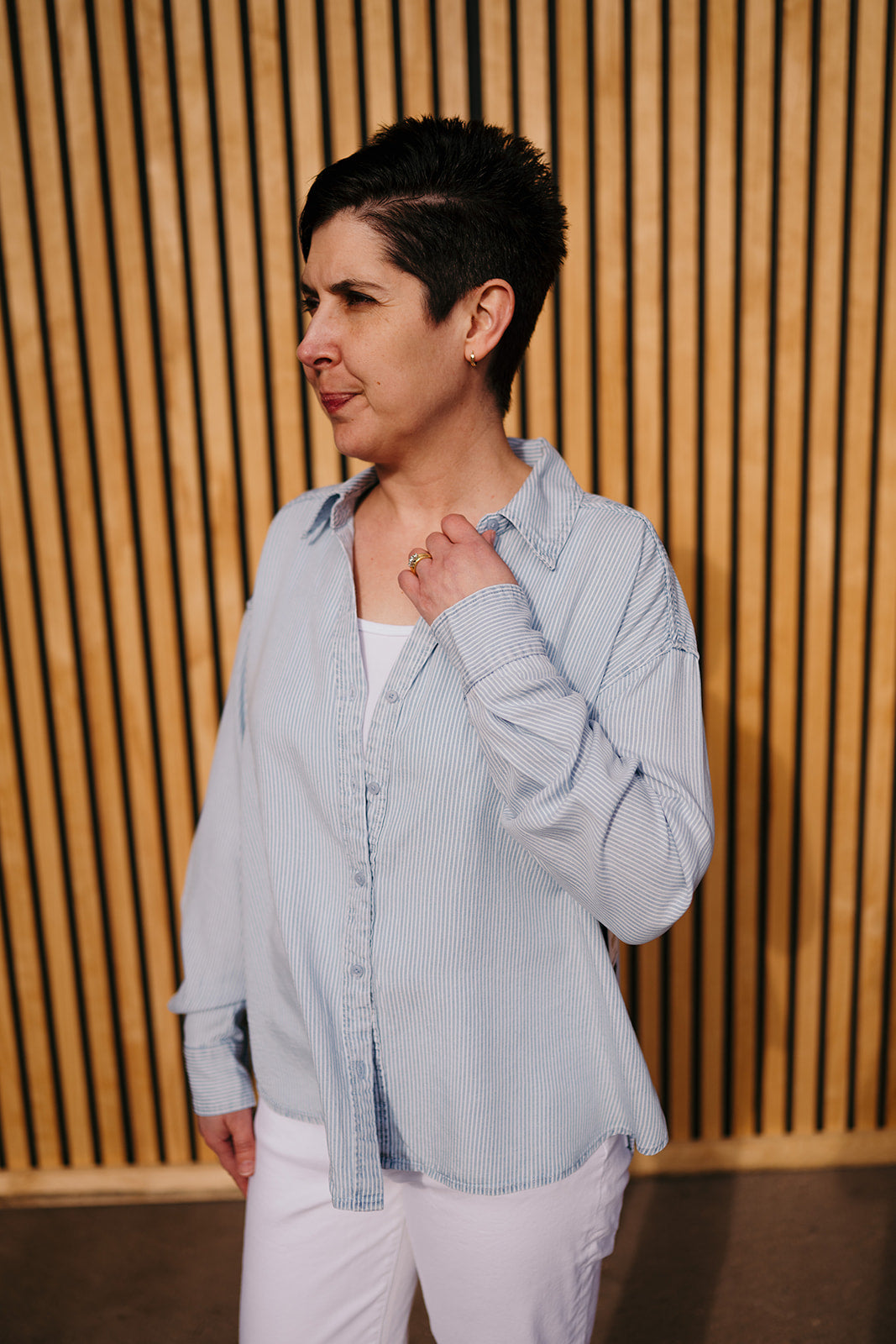 DEX Coastal Blue Blue Stripe Shirt