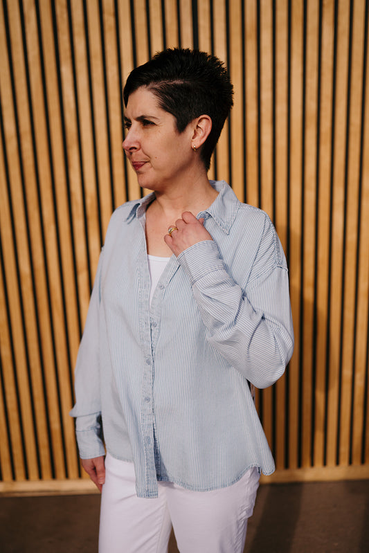 DEX Coastal Blue Blue Stripe Shirt