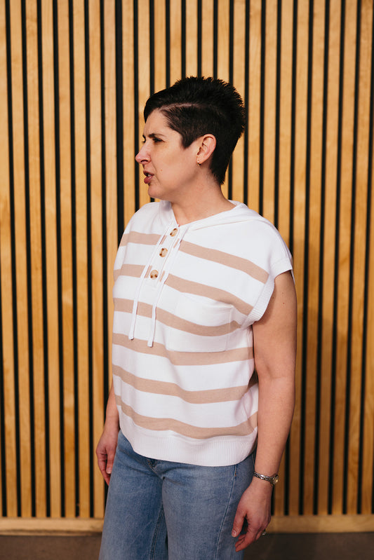 Ivory Mocha Stripe Sweater