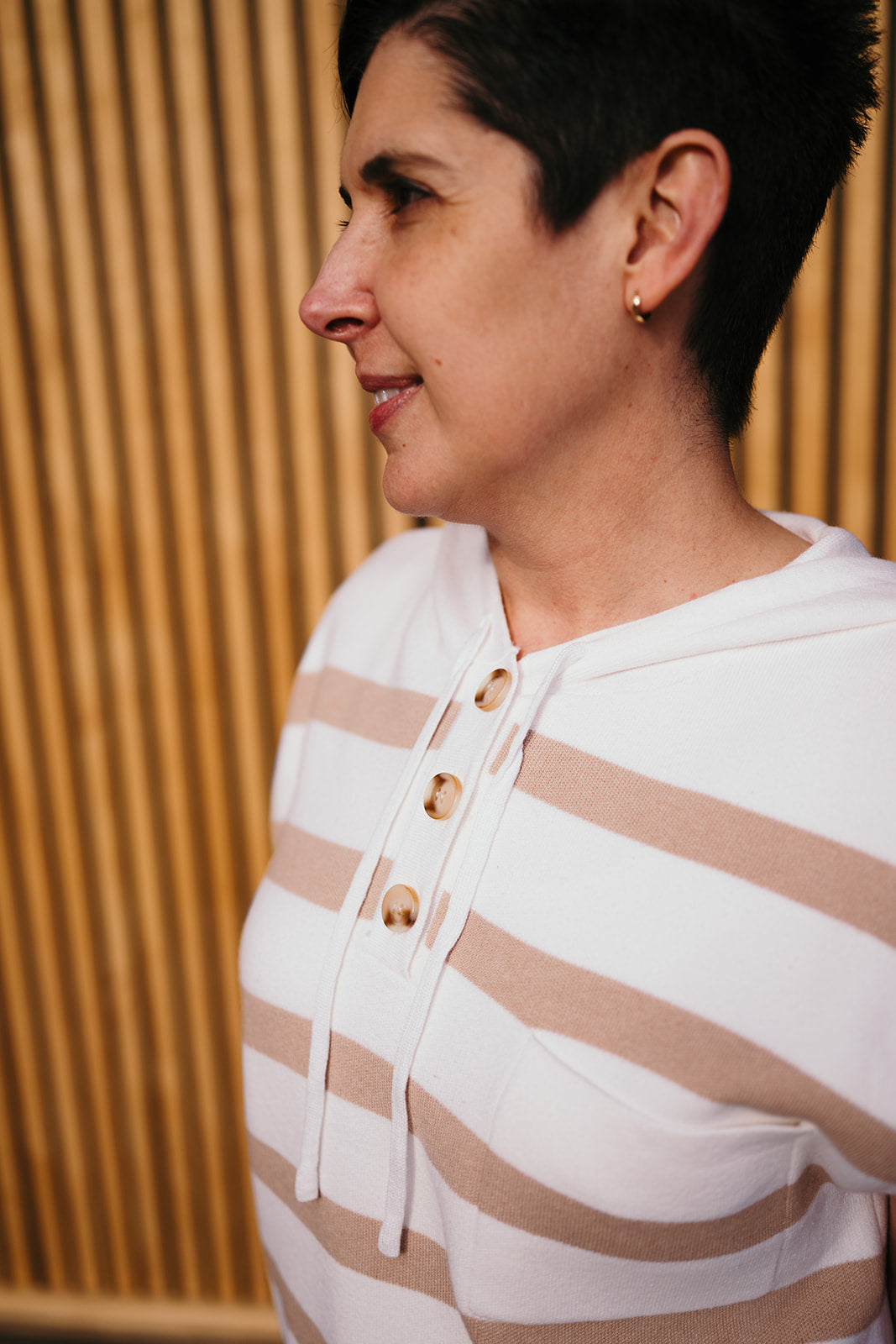 Ivory Mocha Stripe Sweater