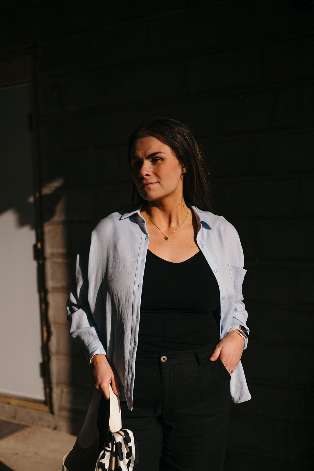 Light Blue Button Down Blouse