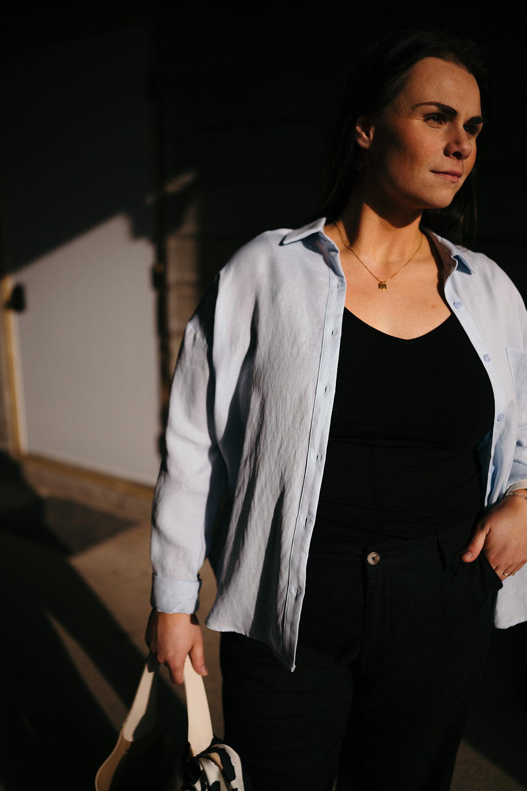 Light Blue Button Down Blouse