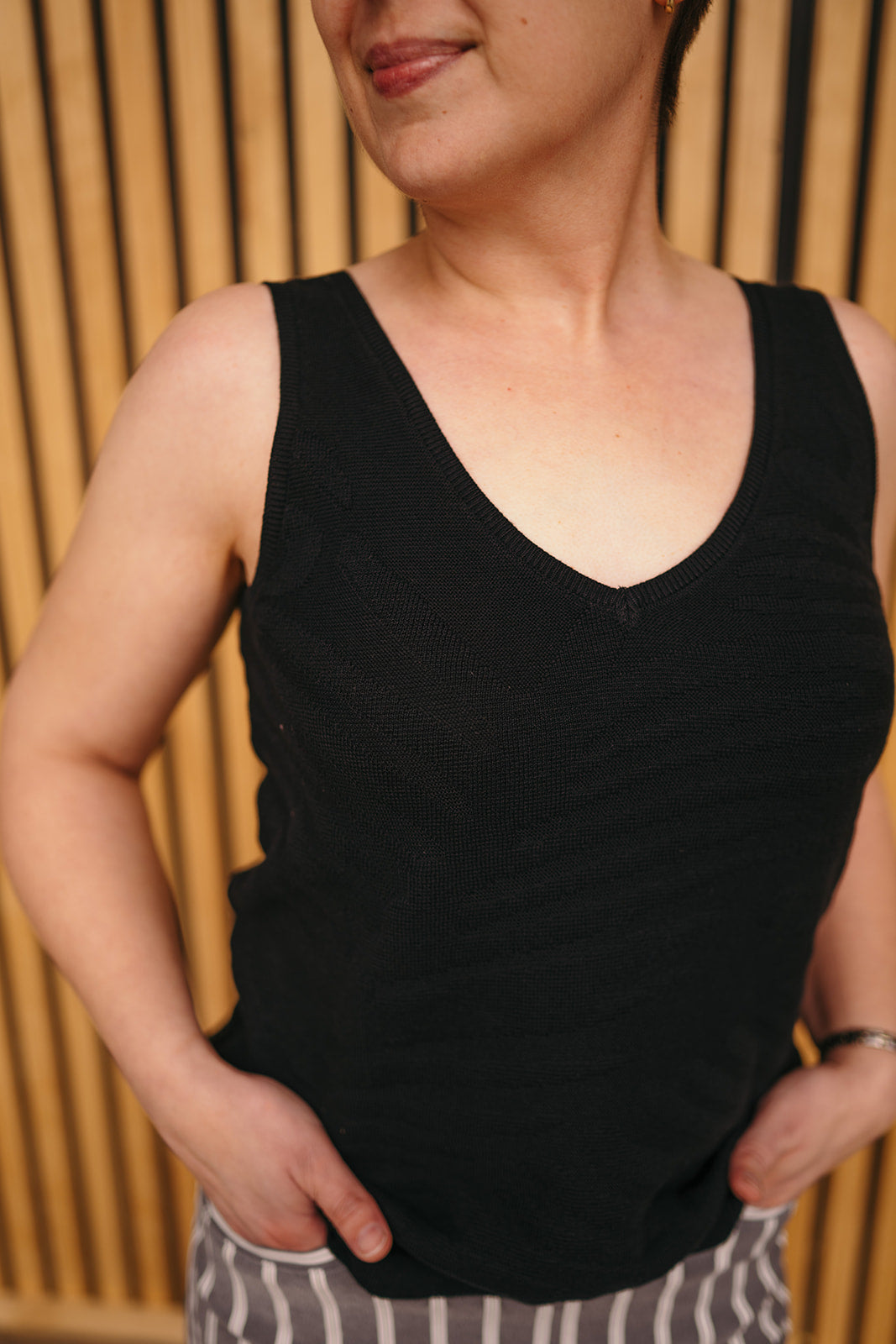 Tribal Black Sweater Tank